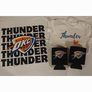 OKC Thunder Basketball Shirts, Onesies, Coozis. Custom Made Options